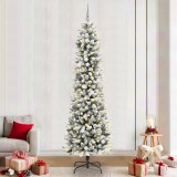 vidaXL Brad de Crăciun with Decorative String Lights Alb 240 cm PVC