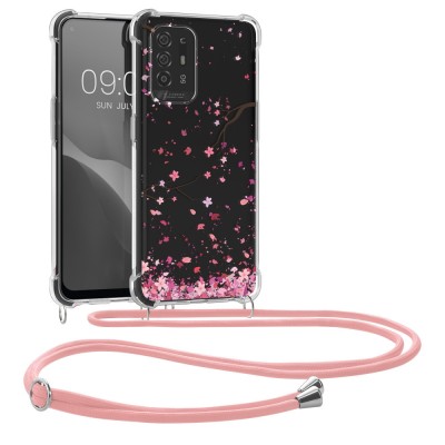 Bumper kwmobile pentru OPPO A94 5G, Silicon, Transparent/Roz, 60043.01 foto