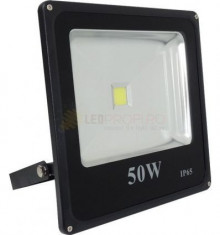 PROIECTOR LED 50W SLIM ALB RECE foto