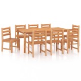 Set mobilier de gradina, 9 piese, lemn masiv de tec