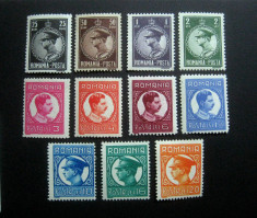 Uzuale Carol II serie neuzata MNH-MH, L.P. 86, 1930 foto