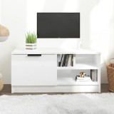 vidaXL Comodă TV, alb extralucios, 80x35x36,5 cm, lemn prelucrat