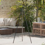VidaXL Tripod de Gătit la Foc de Tabără 150 cm &Icirc;nălțime Oțel