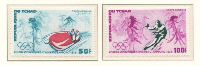 Ciad 1972 Mi 486/87 MNH - Jocurile Olimpice de iarna, Sapporo