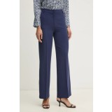 Sisley pantaloni femei, culoarea albastru marin, drept, high waist, 4KVXLF02I