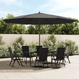 vidaXL Umbrelă de soare de grădină st&acirc;lp din lemn, antracit 400x273 cm