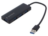 Hub USB GEMBIRD USB A x4, 0,15m, USB 3.1, Negru
