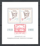 Cehoslovacia.1988 Expozitia filatelica PRAGA:70 ani marca postala-Bl. XC.590