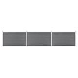 Cumpara ieftin Gard de gradina, gri, 526 x 106 cm, WPC