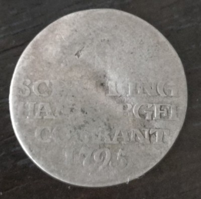 Moneda Hamburg - 1 Schilling Courant 1795 - Argint foto
