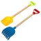 Set de jucărie lopată și greblă de nisip, m&acirc;ner din lemn, 60 cm, multicolor