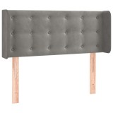 Cumpara ieftin Tablie de pat cu aripioare gri deschis 93x16x78/88 cm catifea