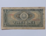 bancnota 3 lei - 1966
