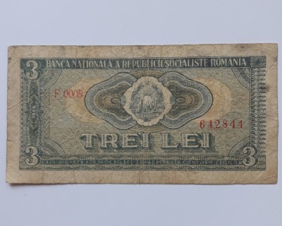 bancnota 3 lei - 1966 foto