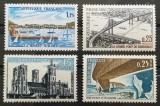 BC353, Franta, lot 4 timbre arhitectura, poduri, corabii, Nestampilat