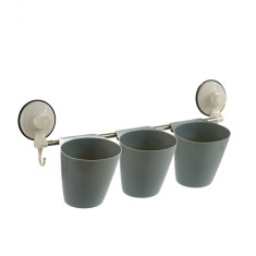 Suport organizare pentru tacamuri si ustensile bucatarie, 3 compartimente, 52,5 x 13,5 x 15,5 cm, Gri