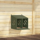 VidaXL Cuibă pentru pui cu 2 compartimente, metal verde măsline