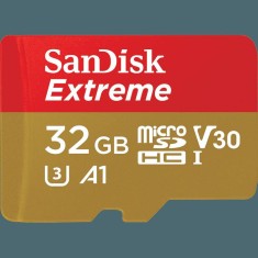 CARD MicroSD SANDISK, 32 GB, microSDHC, clasa 10, standard UHS-I U3, &quot;SDSQXAF-032G-GN6MA&quot; (timbru verde 0.03 lei)
