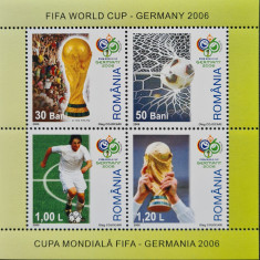 Fifa World Cup Germany 2006, bloc 4 timbre, colita NMH, nestampilata