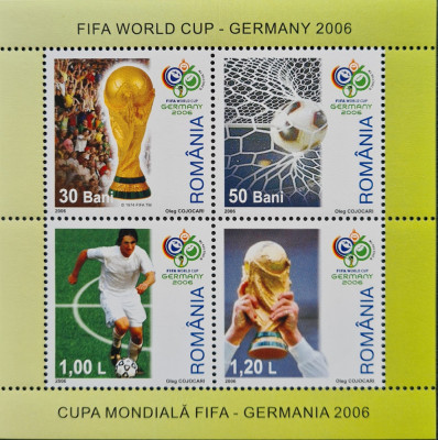 Fifa World Cup Germany 2006, bloc 4 timbre, colita NMH, nestampilata foto