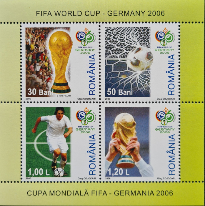 Fifa World Cup Germany 2006, bloc 4 timbre, colita NMH, nestampilata