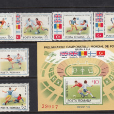 1986 LP 1139 LP 1140 PRELIMINARIILE C.M. FOTBAL MEXIC SERIE+COLITA MNH