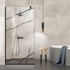 Paravan dus walk-in Aqua Roy Black, model Marble negru, sticla 8 mm clara, securizata, anticalcar, 120x195 cm