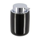 Dispenser Săpun Ceramică 235 Ml Rotund &ndash; Negru / Crom