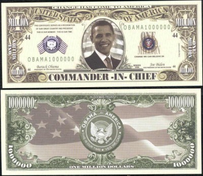 !!! SUA = FANTASY NOTE = BARACK OBAMA , COMANDANT SEF - 2013 - UNC foto