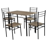 Cumpara ieftin Set masa, 4 scaune mdf stejar sonoma, metal negru Mako 110x60x74 cm, 40x40x86 cm