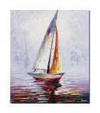 Cumpara ieftin Tablou pictat manual birou, living, dormitor, hol, Velier, 60x50cm ulei pe panza in cutit efect 3D, gata de agatat pe perete