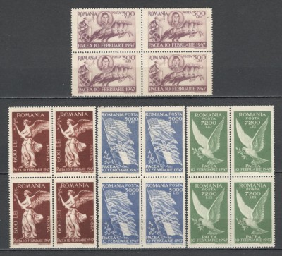Romania.1947 Pacea bloc 4 XR.156 foto
