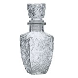Recipient Lichior din Sticla Design in Relief, culoare Transparent, 250 Ml, 6,5x6,5x17,5 Cm, Oem