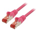 Patch cord S/FTP Cat 6 RJ45, 3m, litat, fără halogen, roz