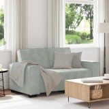 Gossi canapea cu 2 locuri, gri deschis, 120 cm, catifea