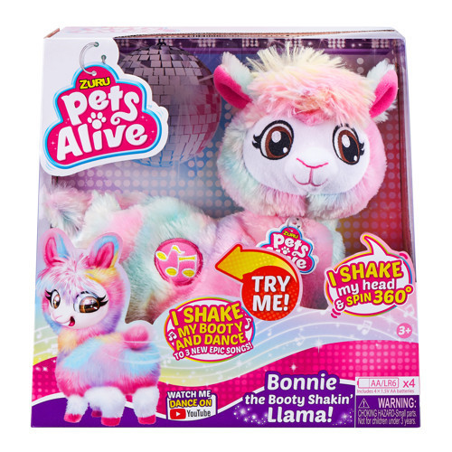 Jucarie interactiva de plus Zuru Pets Alive - Lama rainbow, 9518