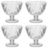 Set boluri, 4 piese, 300 ml, Sticla, Gri transparent