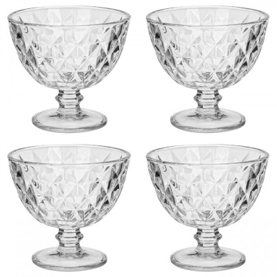 Set boluri, 4 piese, 300 ml, Sticla, Gri transparent foto