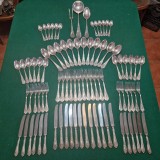 SERVICIU ARGINTAT DE TACAMURI PENTRU 12 PERSOANE 87 PIESE - ITALIA anii '70