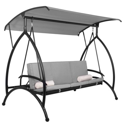 Balansoar gradina, Springos, 3 locuri, gri, 230x136x190 cm, functie pat, max 330 kg, Joko foto