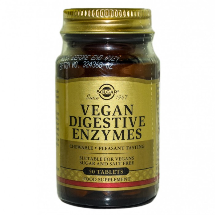 VEGAN DIGESTIVE ENZYMES chew. 50cps SOLGAR