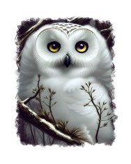 Sticker decorativ, Bufnita, Alb, 70 cm, 9099ST foto