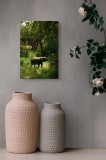 Tablou Canvas, "Elefant &icirc;n pădurea verde intensă", Elefant, Pădure, Verdeață, Natură, Tufişuri, Serenitate, Sălbăticie, Vegetaţie, Arbori, Umbre, 26 x
