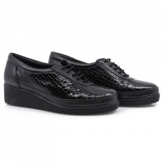 Pantofi dama, Caspian, CAS-104, casual, piele lacuita, negru foto