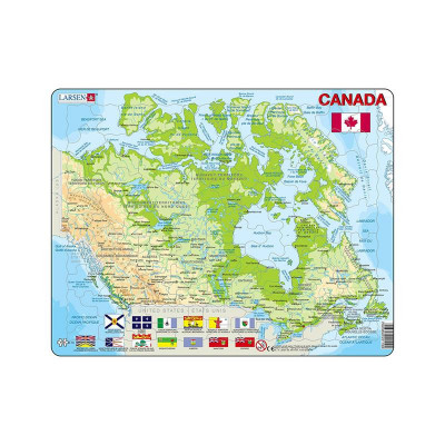 Puzzle maxi Canada, orientare tip vedere, 100 de piese, Larsen EduKinder World foto