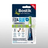 Adeziv cu intarire rapida, Bostik Fix &amp; Glue Gel, 2 g