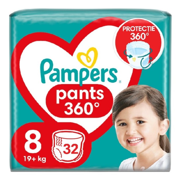 Scutece-chilotel Pampers Pants Jumbo Pack, Nr.8, 19+ kg, 32 buc