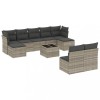 Set canapele de gradina cu perne 10 piese gri deschis poliratan