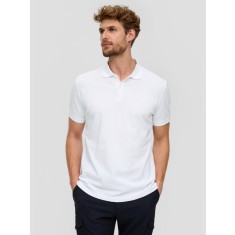 Tricou polo barbati, din bumbac cu croiala Regular Fit, logo, Alb, S