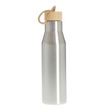 Termos din inox cu capac bambus si snur textil 500 ml